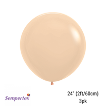 Sempertex Malibu Peach 24" (2ft) Latex Balloons 3pk